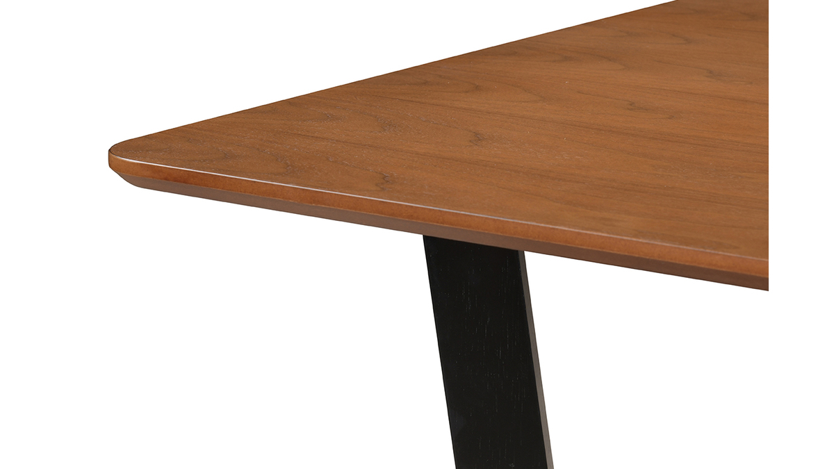 Tavolo design rettangolare noce e legno colore nero L150 cm KOUK