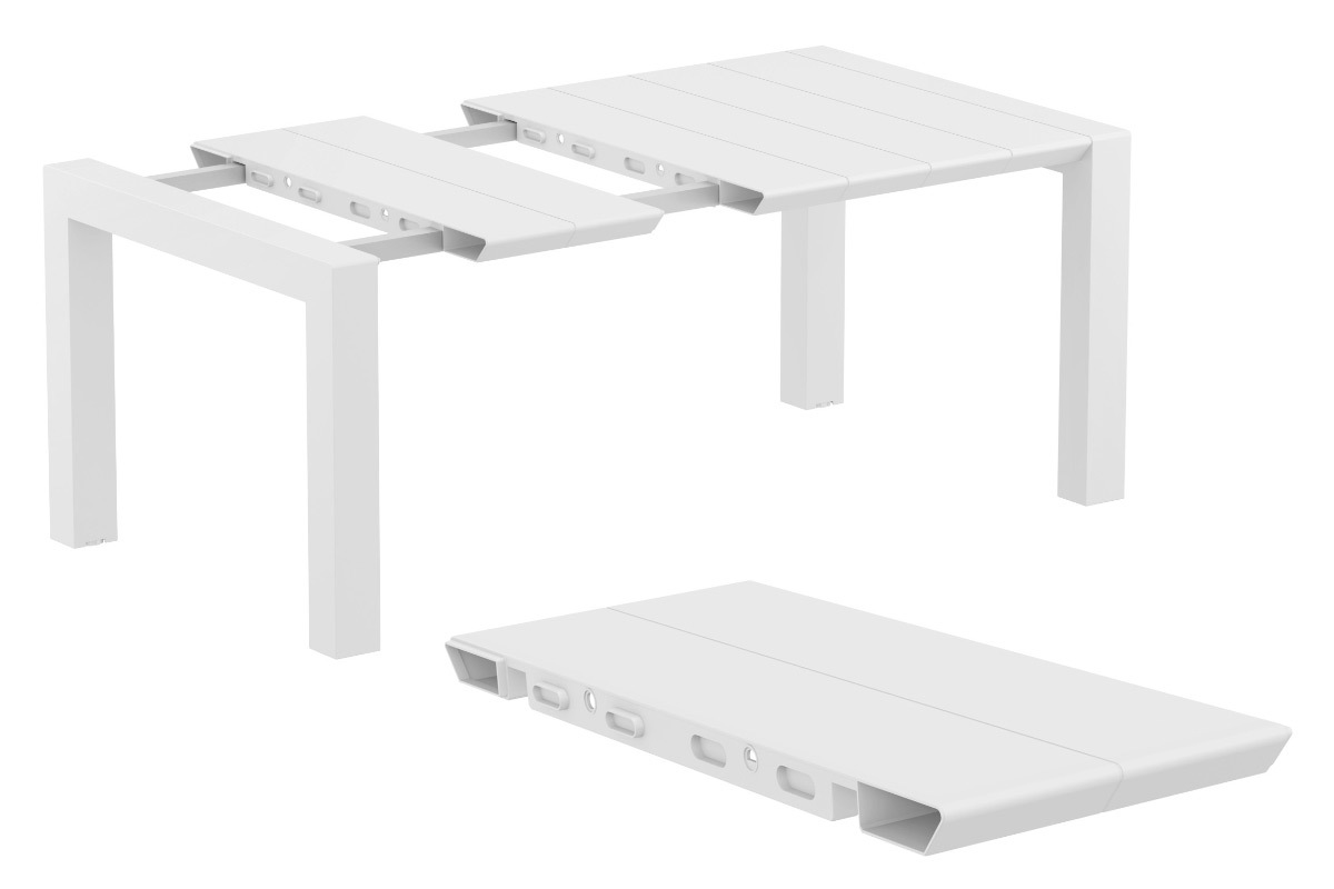 Tavolo estensibile da esterno bianco L100-140 cm PRIMAVERA