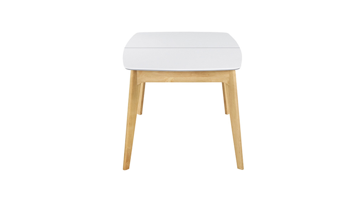 Tavolo estensibile scandinavo bianco e legno L140-180 MEENA