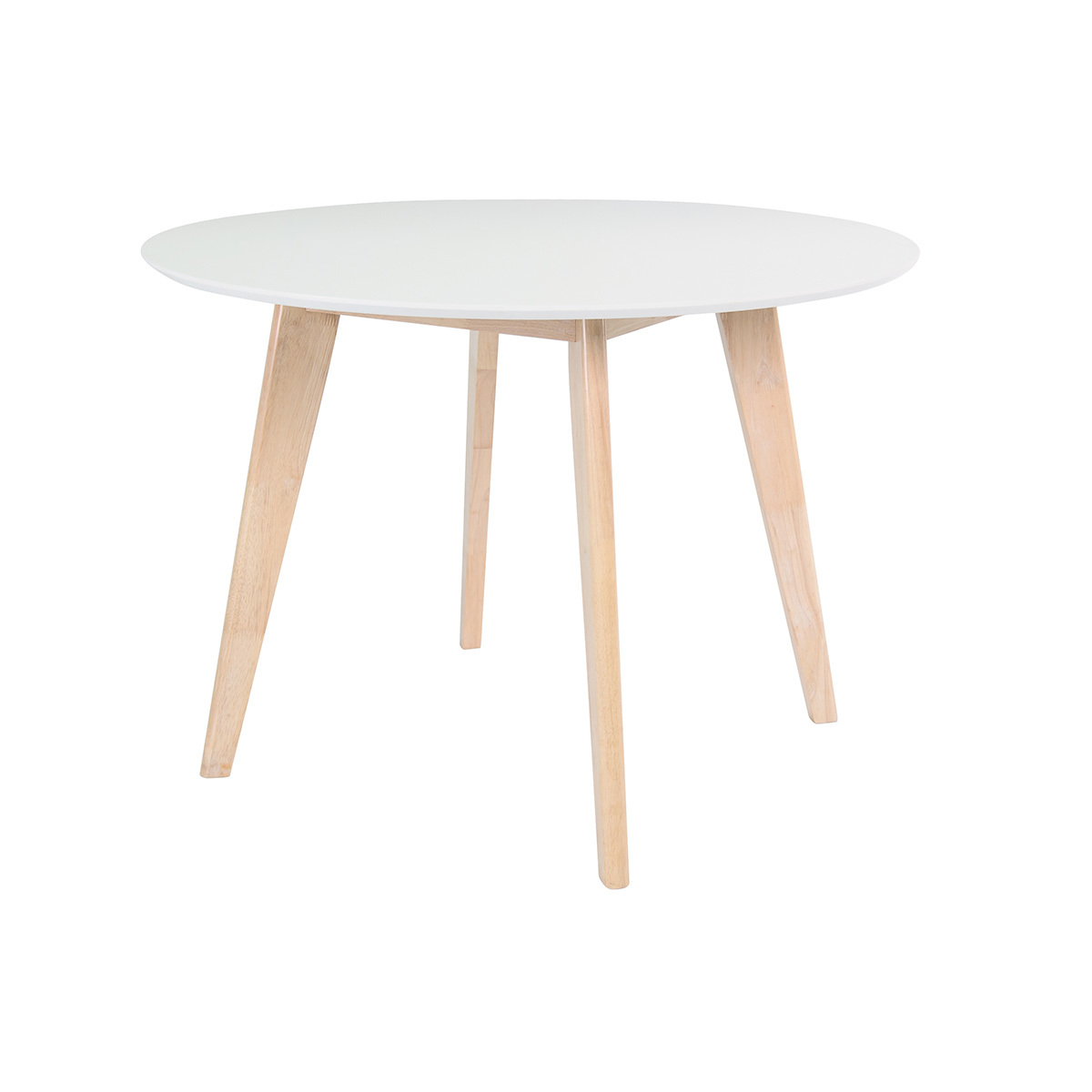 Tavolo in legno naturale e color bianco D100 LEENA