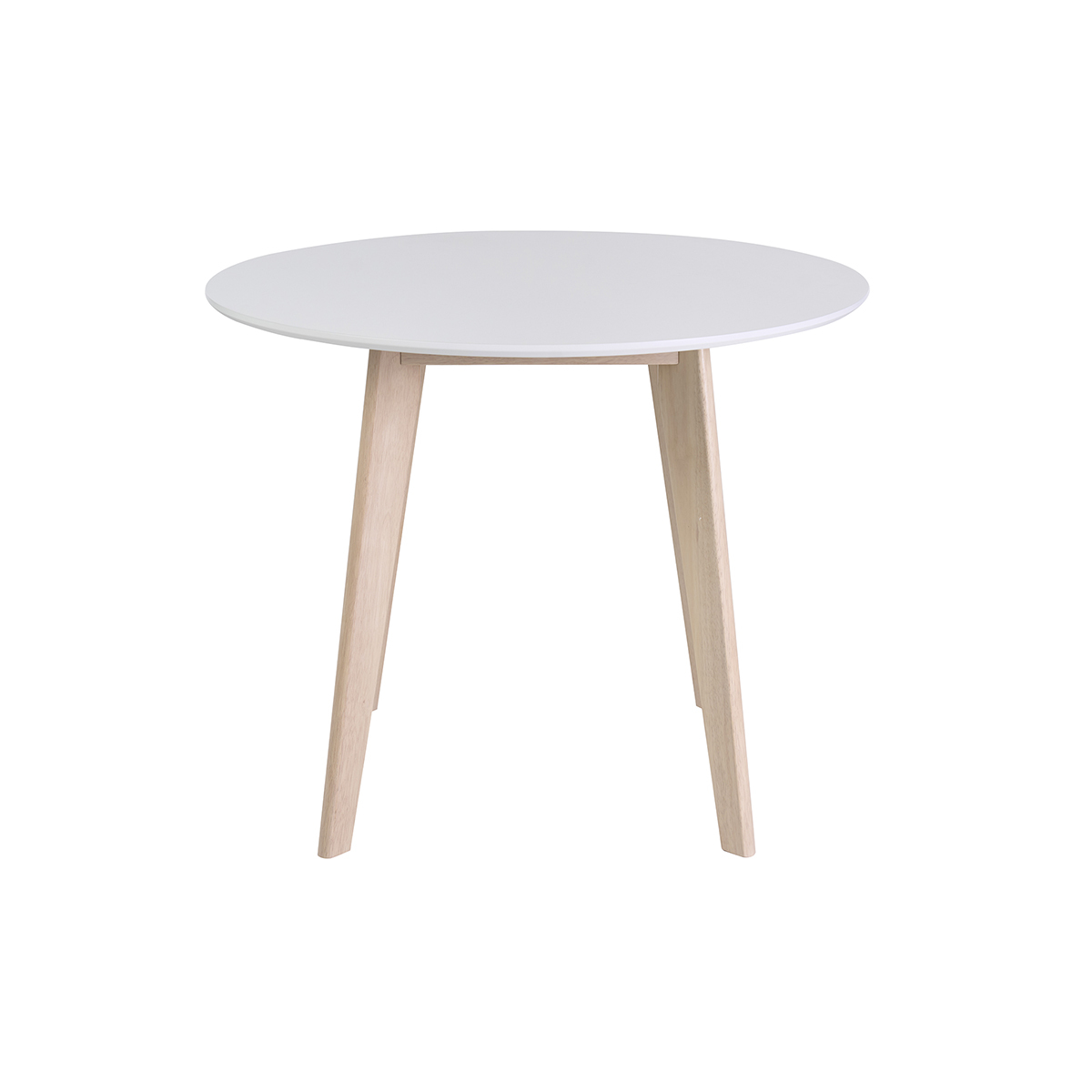 Tavolo in legno naturale e color bianco D100 LEENA