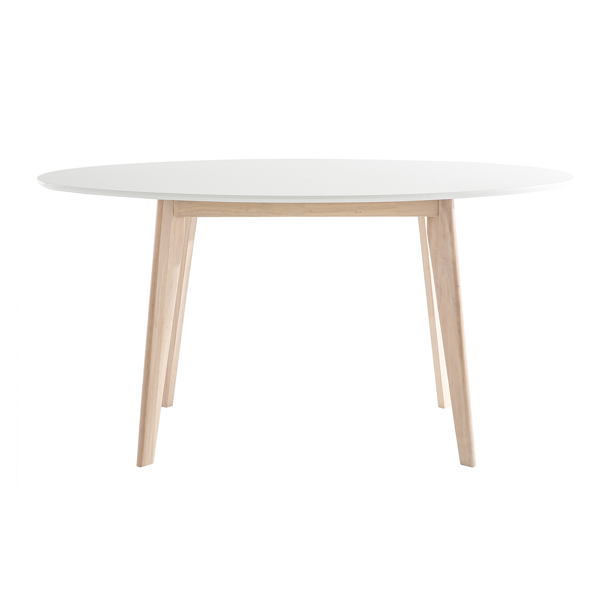 Tavolo ovale 150cm bianco e legno chiaro LEENA