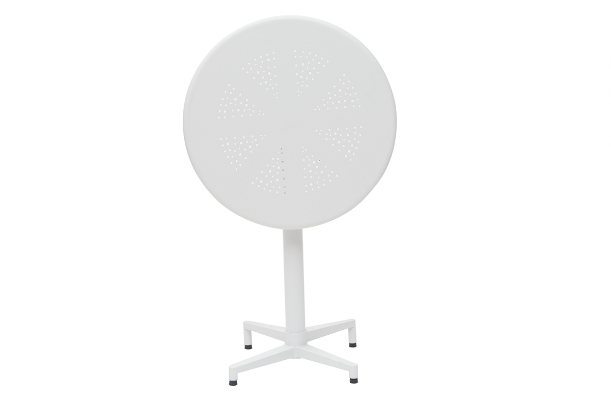 Tavolo pieghevole rotondo in metallo bianco D60 DOTS