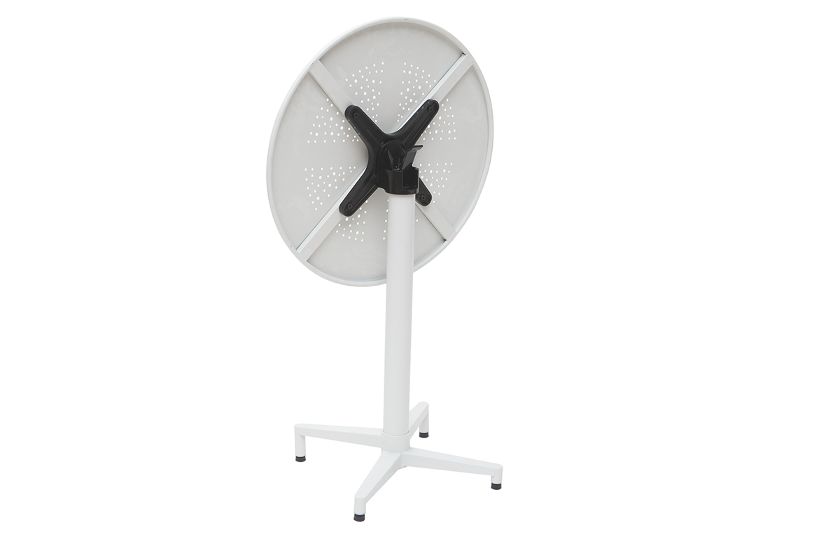 Tavolo pieghevole rotondo in metallo bianco D60 DOTS