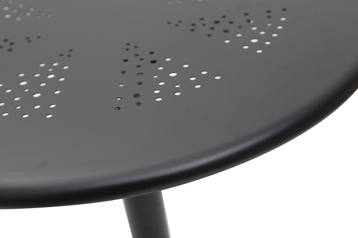Tavolo pieghevole rotondo in metallo nero D60 DOTS