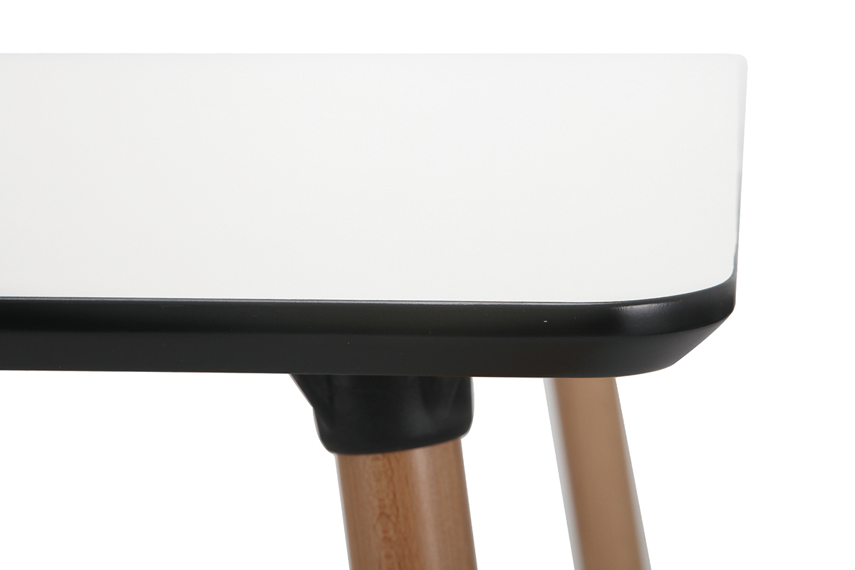 Tavolo quadrato design Bianco con piedi in legno L80 BRUNCH