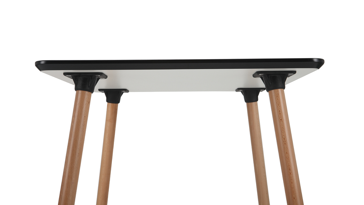 Tavolo quadrato design Bianco con piedi in legno L80 BRUNCH