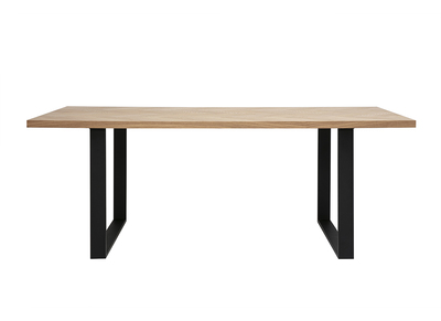 Tavolo rettangolare da pranzo in legno di quercia e metallo nero L200 cm MAGDA