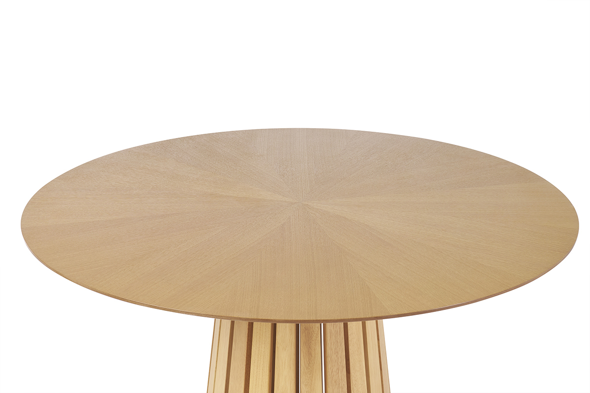 Tavolo rotondo in legno chiaro di quercia D137 cm DITA