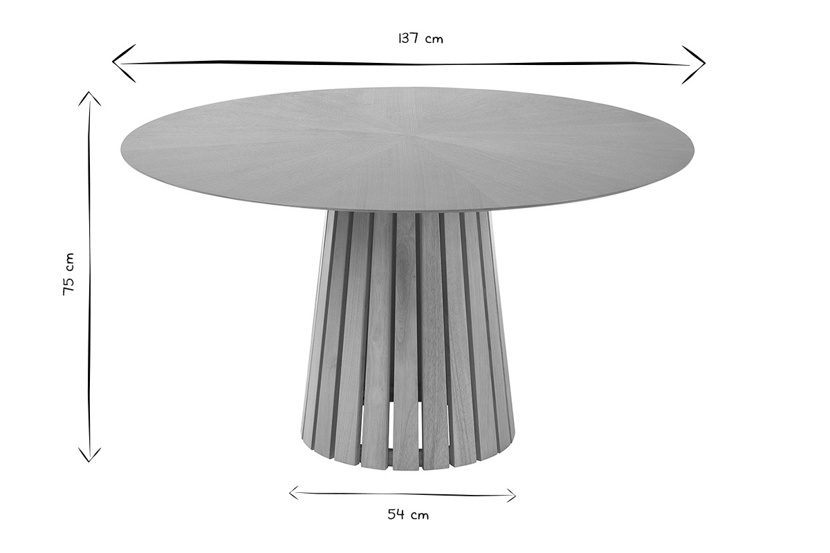 Tavolo rotondo in legno chiaro di quercia D137 cm DITA