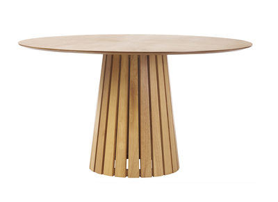 Tavolo rotondo in legno chiaro di quercia D137 cm DITA