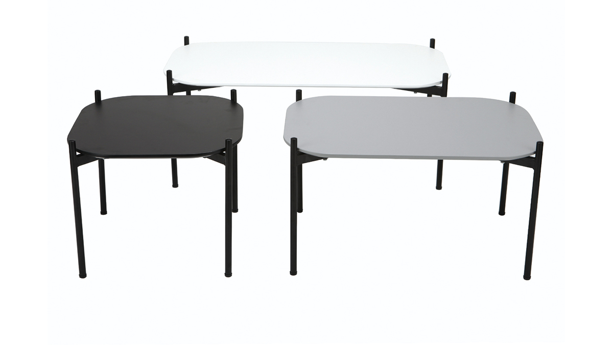 Tavolo supplementare design in metallo Nero 50x50 cm SEGA