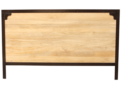 Testata da letto in metallo e legno di mango INDUSTRIA