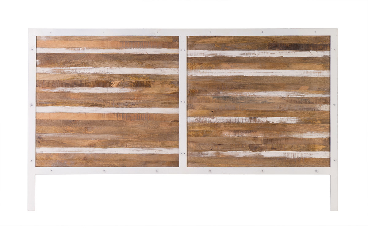Testata da letto legno e metallo bianco 170 x 100 ROCHELLE