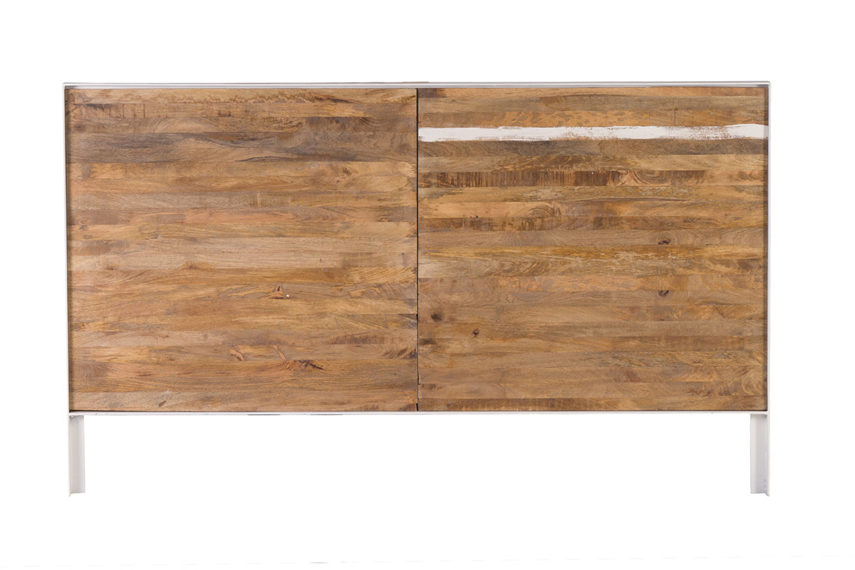 Testata da letto legno e metallo bianco 170 x 100 ROCHELLE
