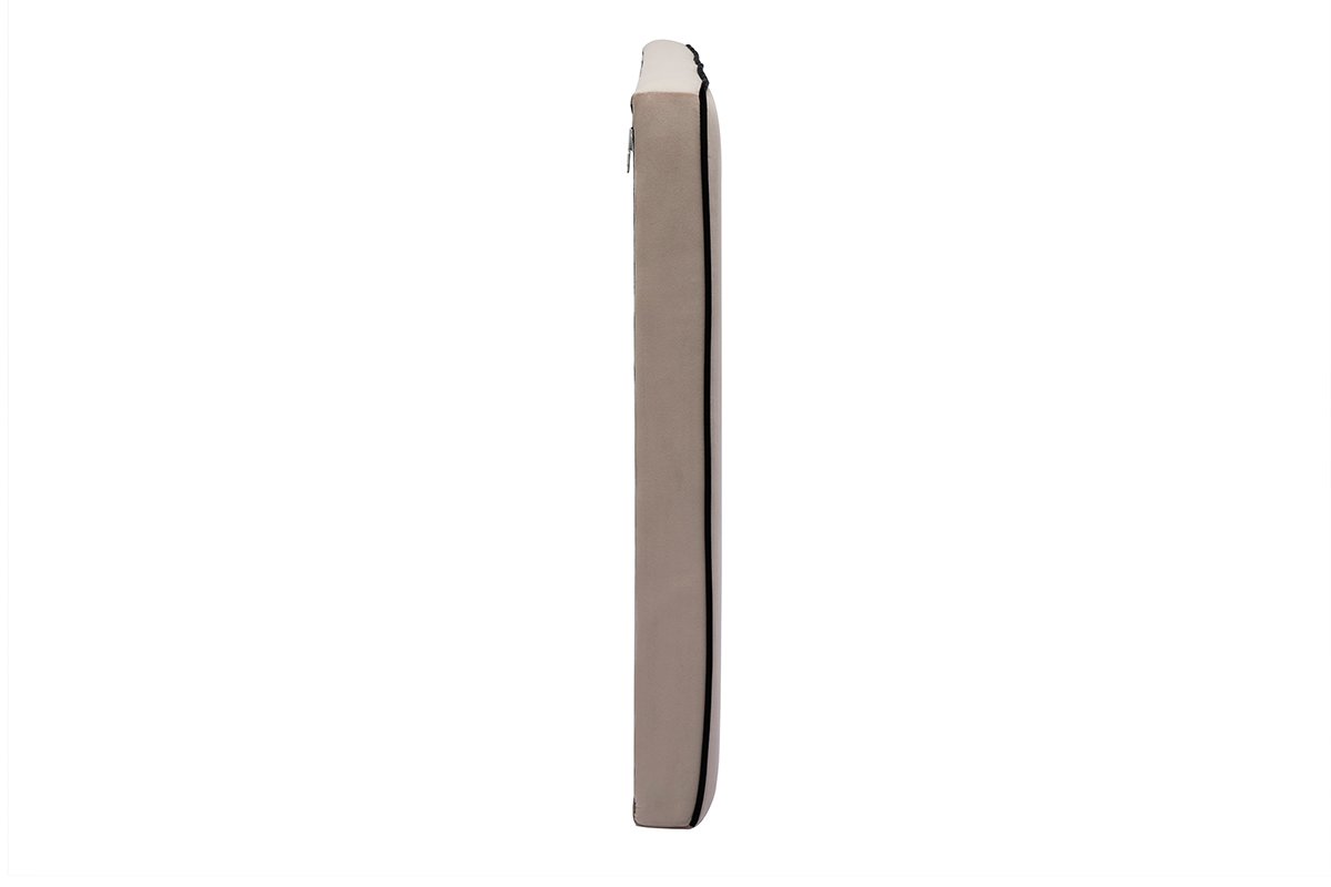 Testata letto a muro in tessuto velluto color talpa L160 cm LILY