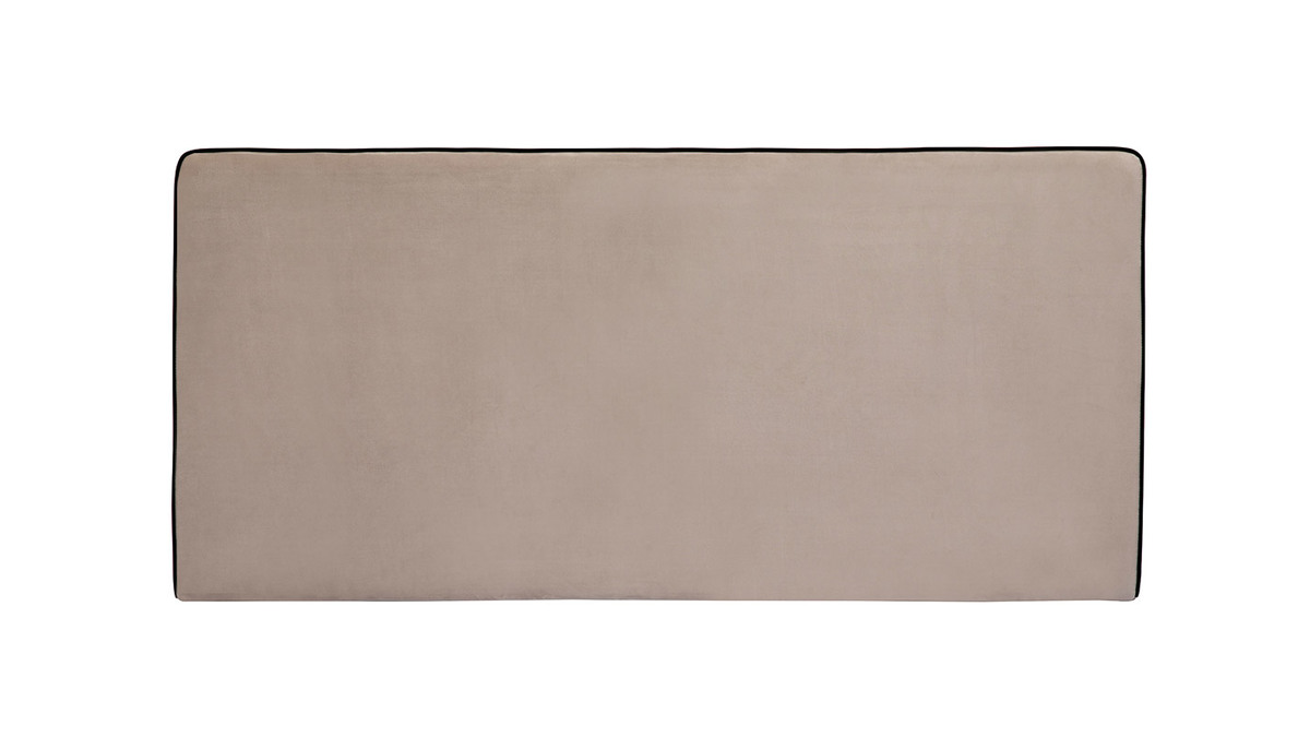 Testata letto a muro in tessuto velluto color talpa L160 cm LILY