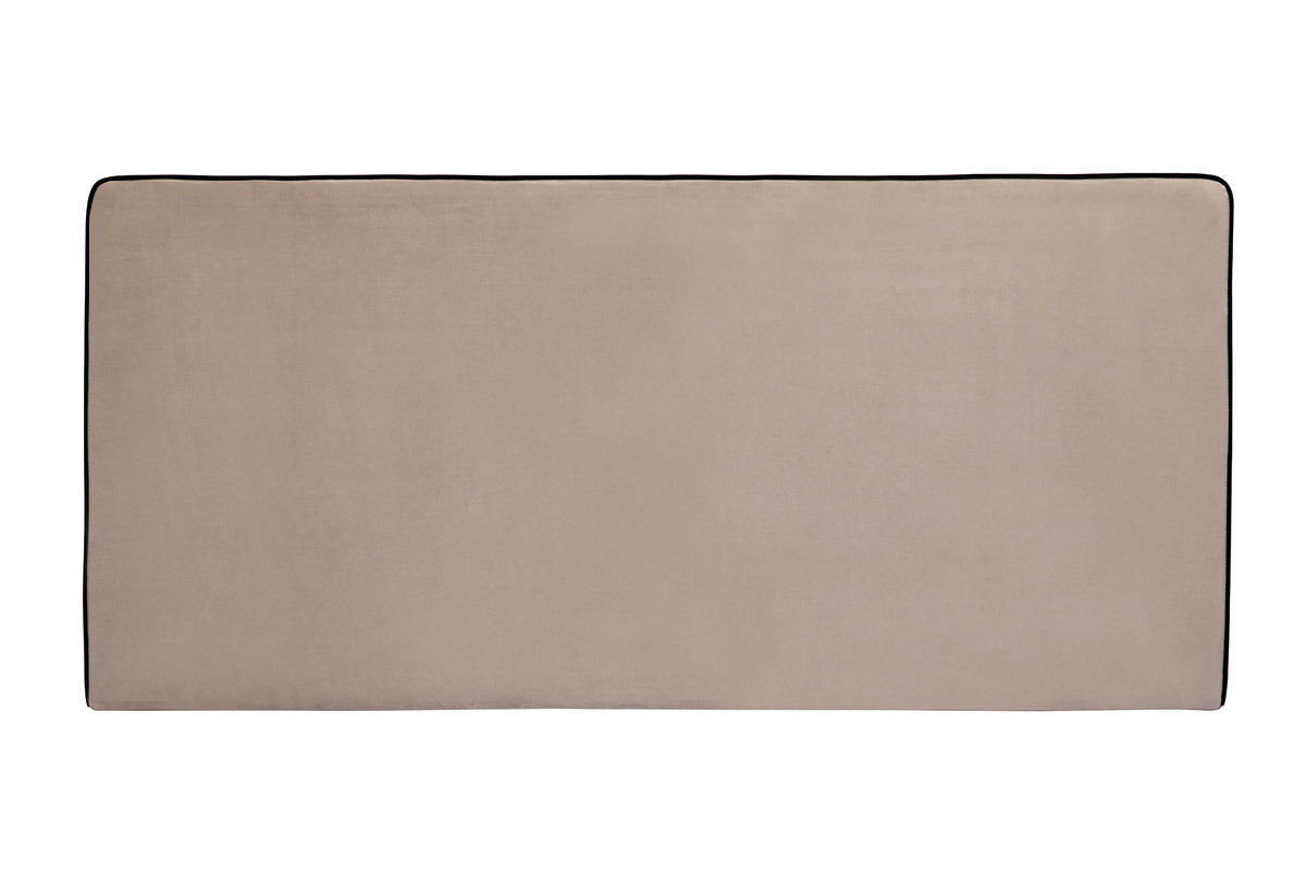 Testata letto a muro in tessuto velluto color talpa L160 cm LILY