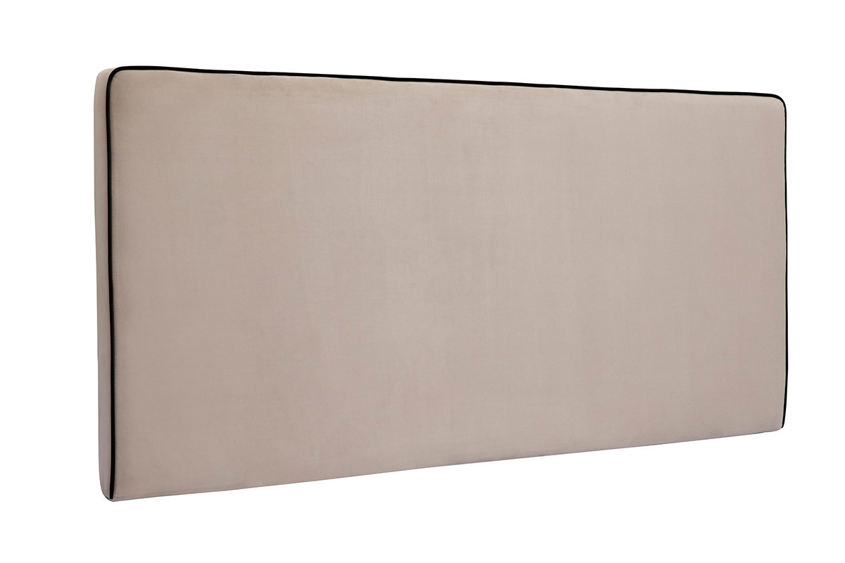 Testata letto a muro in tessuto velluto color talpa L160 cm LILY