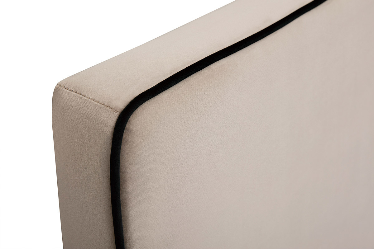 Testata letto a muro in tessuto velluto color talpa L160 cm LILY