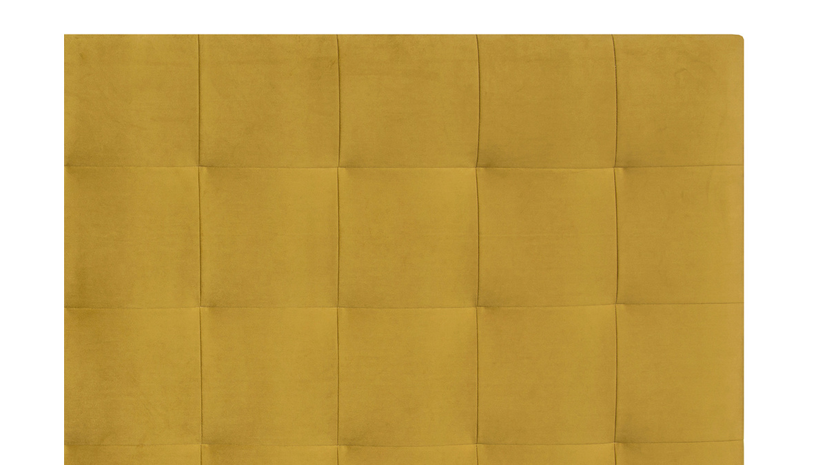 Testata letto capitonn effetto velluto giallo 160 cm HALCIONA
