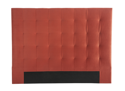 Testata letto capitonné effetto velluto terracotta 160 cm HALCIONA - Testata letto capitonné effetto velluto terracotta 160 cm HALCIONA