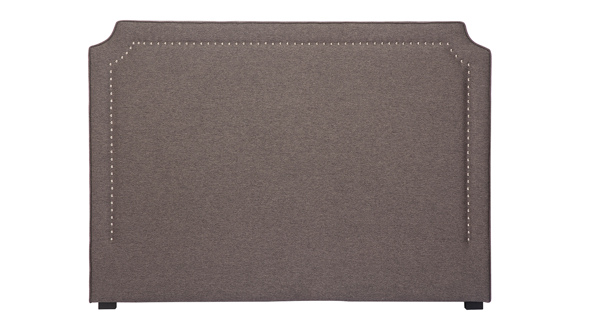 Testata letto con borchie in tessuto grigio scuro L166 cm BARDOT