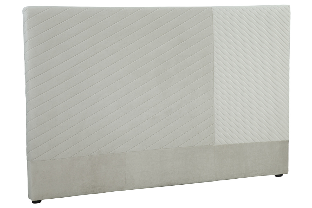 Testata letto con motivo geometrico in velluto beige L170 cm RIGA