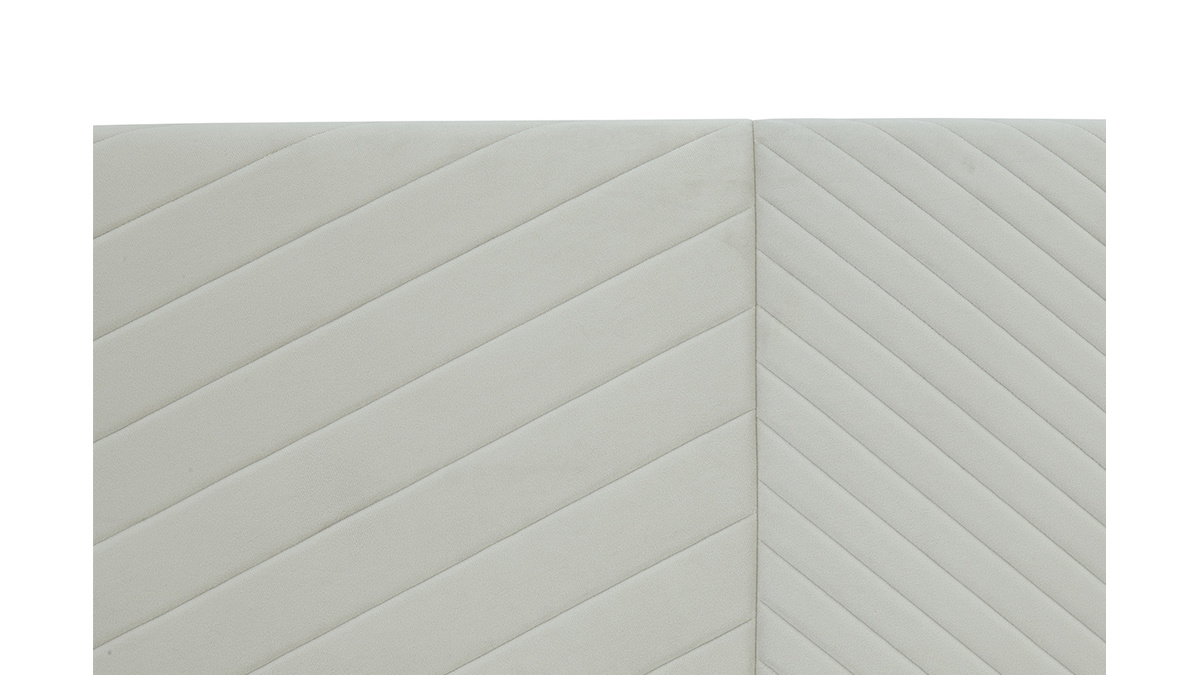 Testata letto con motivo geometrico in velluto beige L170 cm RIGA