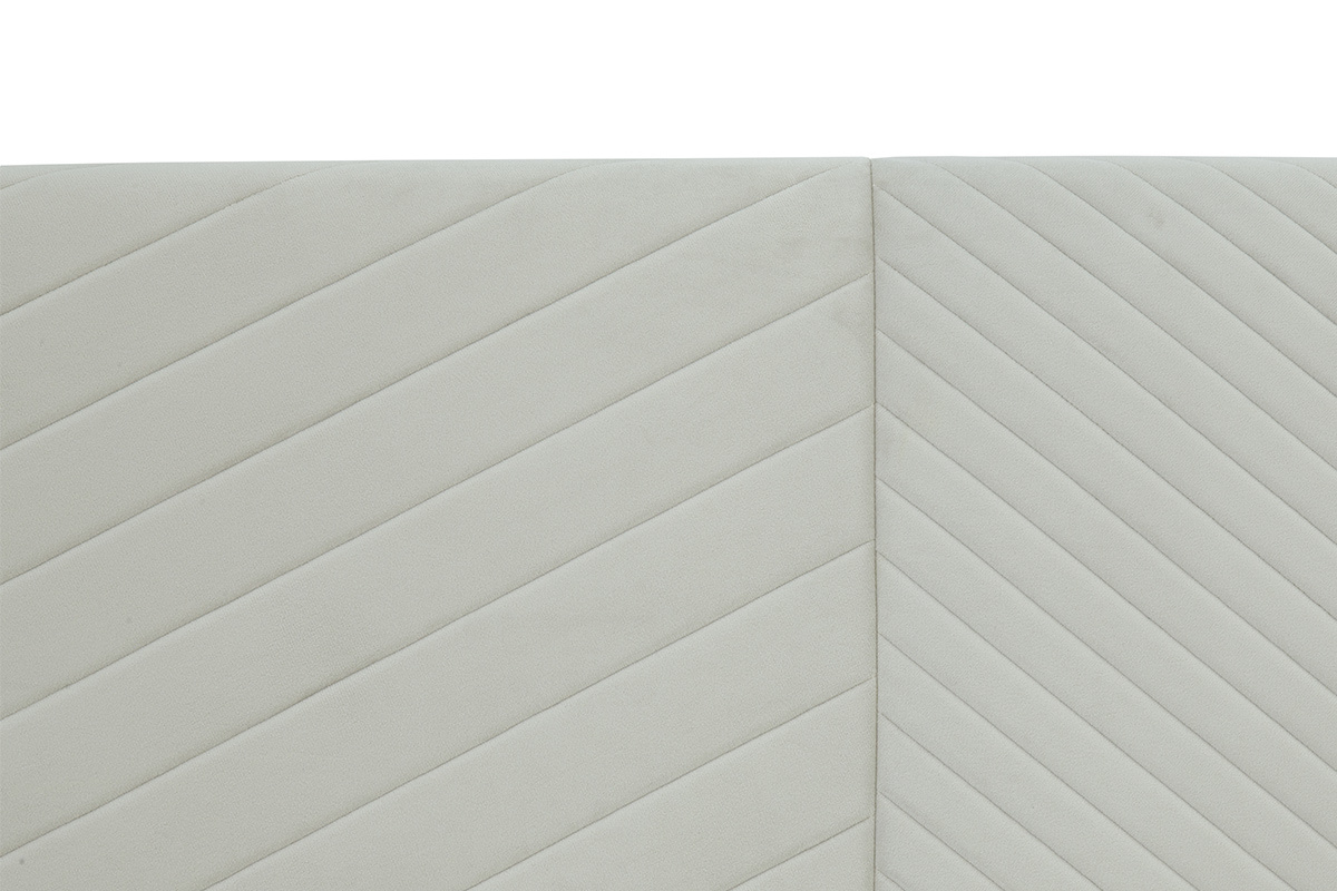 Testata letto con motivo geometrico in velluto beige L170 cm RIGA