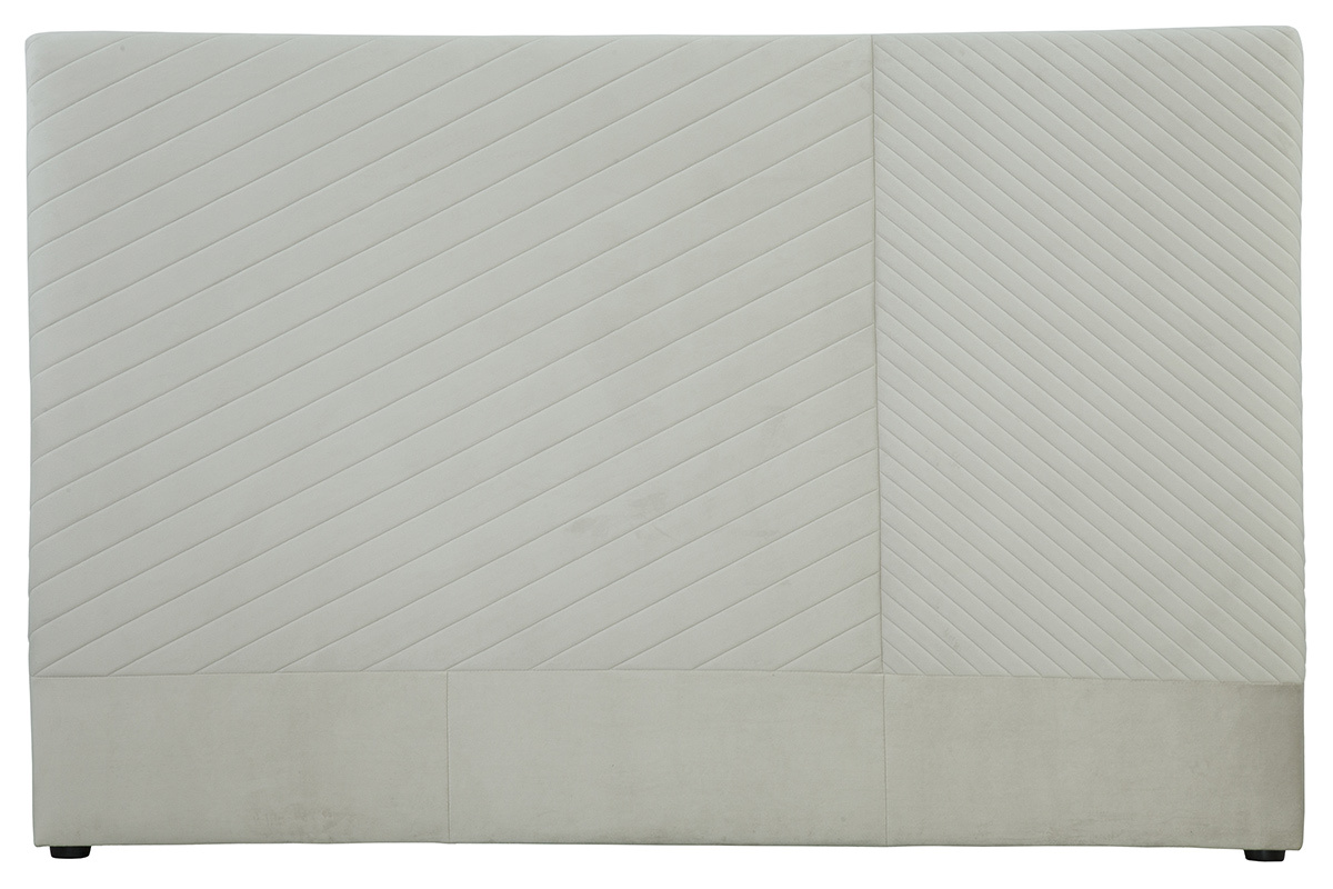 Testata letto con motivo geometrico in velluto beige L170 cm RIGA