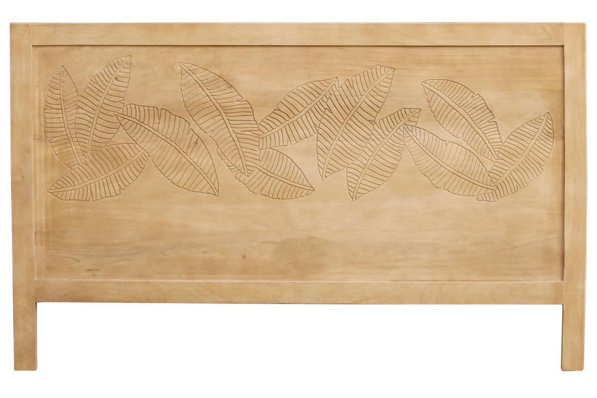 Miliboo Testiera Letto Vibes In Legno Di Mango Massiccio – Intaglio Vegetale, Larghezza 165 Cm