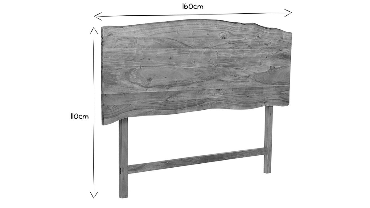 Testata letto in legno massello L160 cm BOHEMIAN