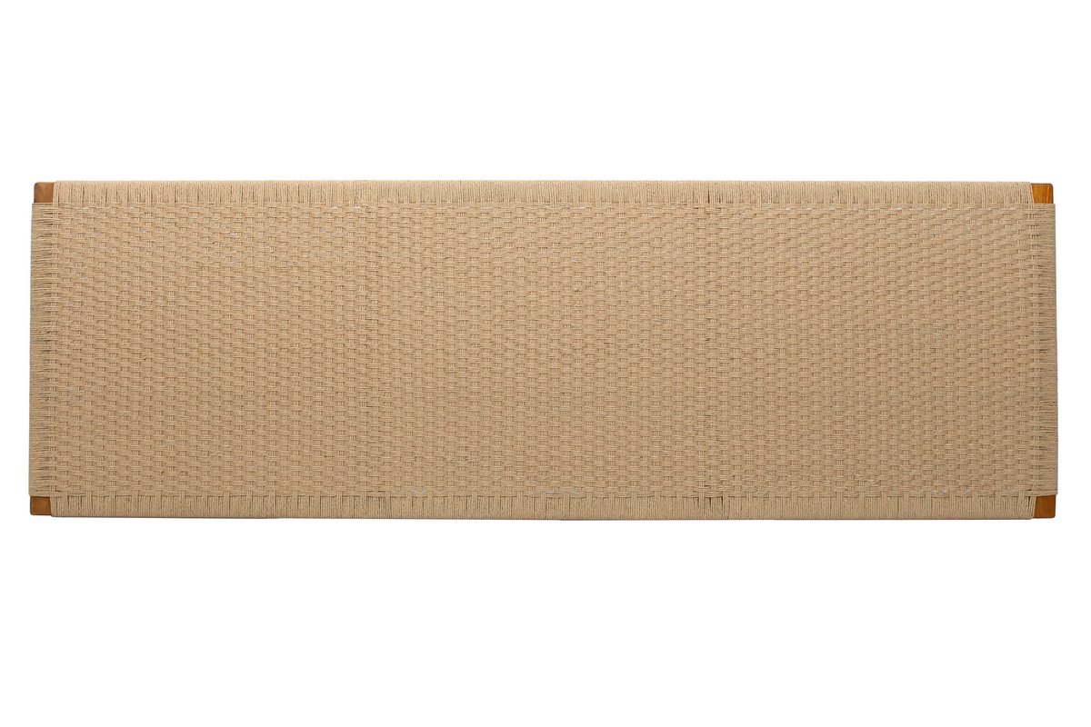Testata letto in massello di teak e corda di carta intrecciata L165 FLAKA