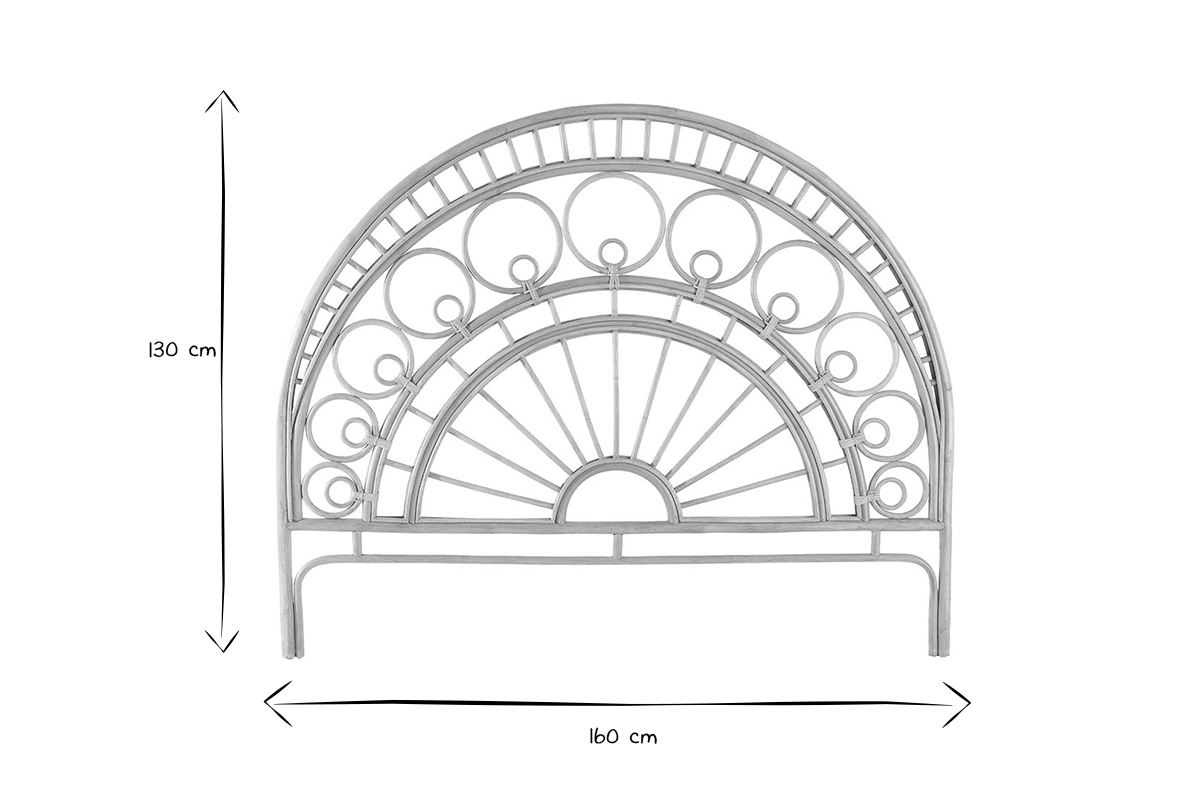 Testata letto in rattan a motivi L160 cm SORAYA