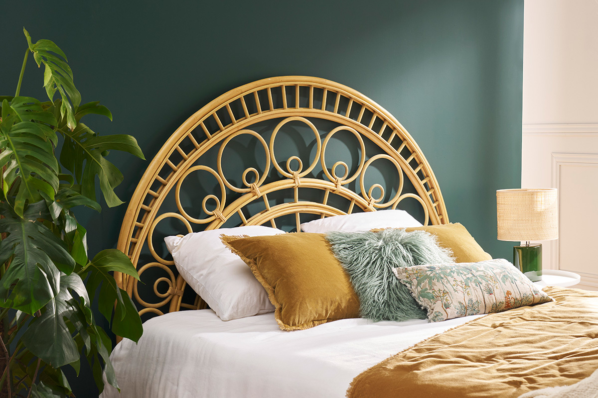 Testata letto in rattan a motivi L160 cm SORAYA