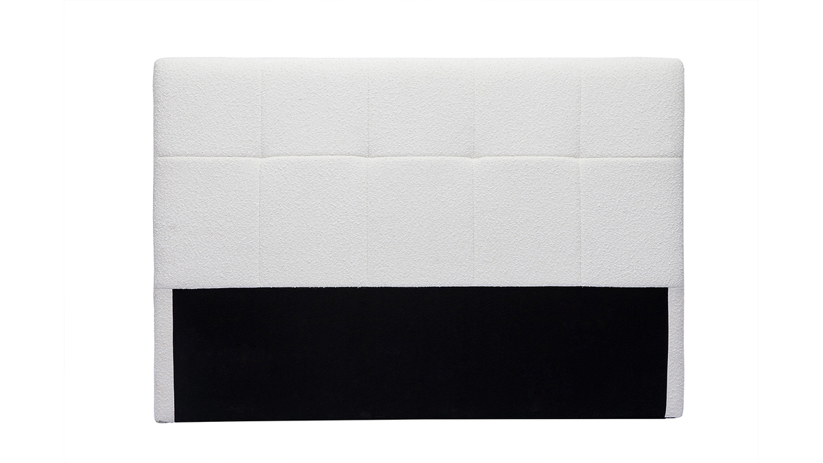 Testata letto in tessuto effetto lana boucl bianco - L 160 cm CLOVIS
