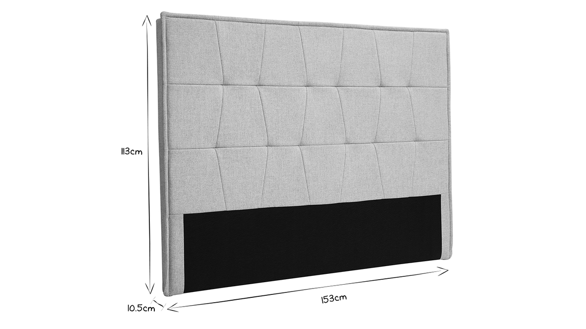 Testata letto in tessuto grigio L150 cm SUKA