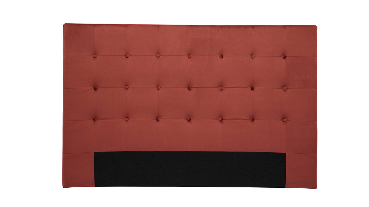 Testata letto in tessuto velluto rosso mattone L170 cm LUTECE