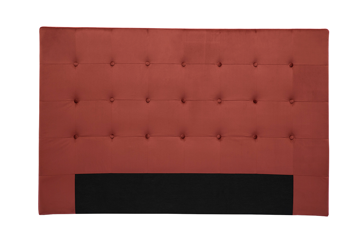 Testata letto in tessuto velluto rosso mattone L170 cm LUTECE