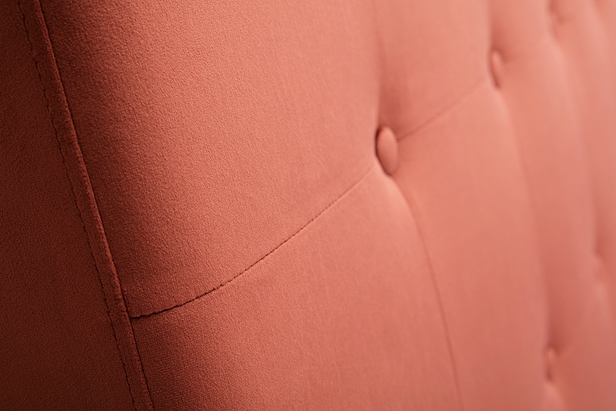 Testata letto in tessuto velluto rosso mattone L170 cm LUTECE