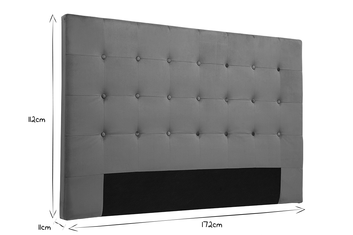 Testata letto in tessuto velluto rosso mattone L170 cm LUTECE