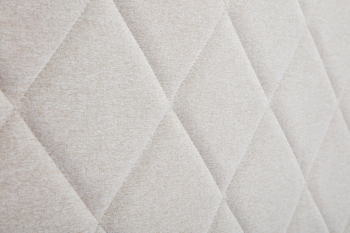 Testata letto lavorazione capitonn con borchie in tessuto beige 160 cm ESMEE
