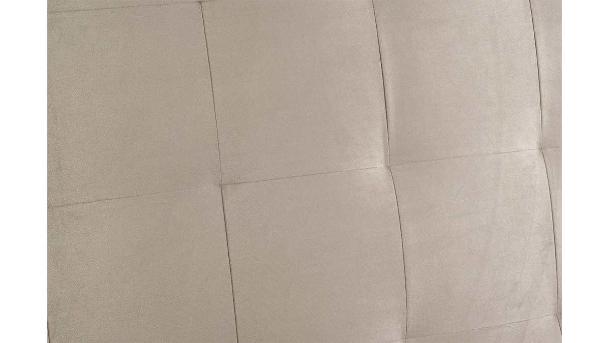 Testata letto lavorazione capitonn in tessuto velluto color talpa L140 cm HALCIONA