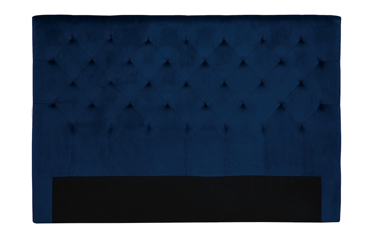 Testata letto lavorazione capitonn in velluto blu notte L160 cm ENGUERRAND