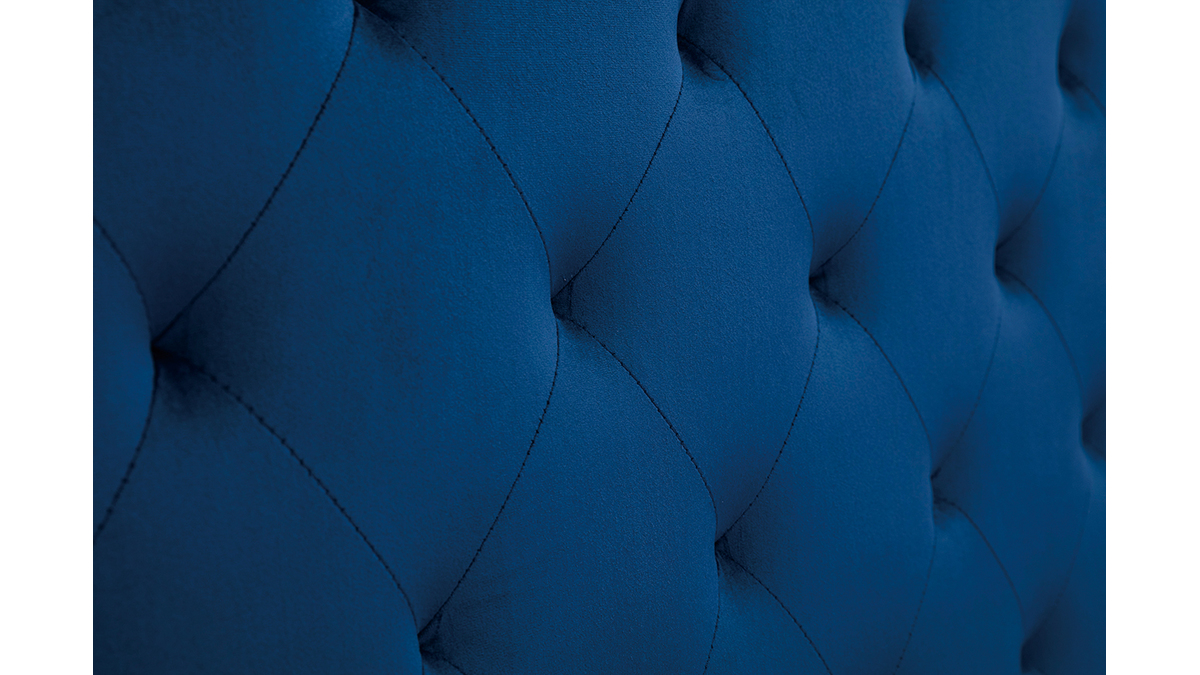 Testata letto lavorazione capitonn in velluto blu notte L160 cm ENGUERRAND