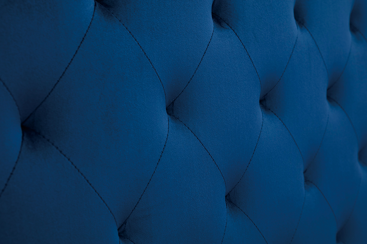 Testata letto lavorazione capitonn in velluto blu notte L160 cm ENGUERRAND
