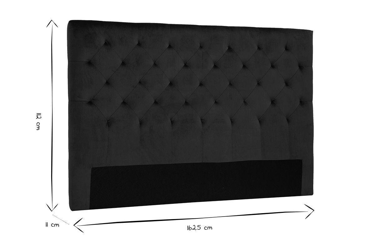 Testata letto lavorazione capitonn in velluto blu notte L160 cm ENGUERRAND