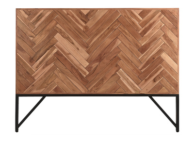 Testata letto spina di pesce in acacia e metallo nero L165 cm STICK