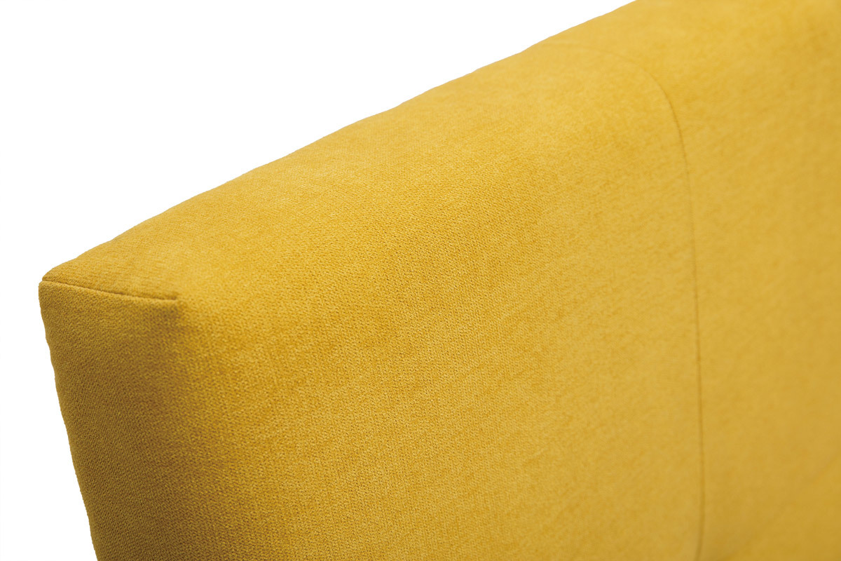 Testata letto tessuto effetto velluto giallo senape 160 cm CLOVIS